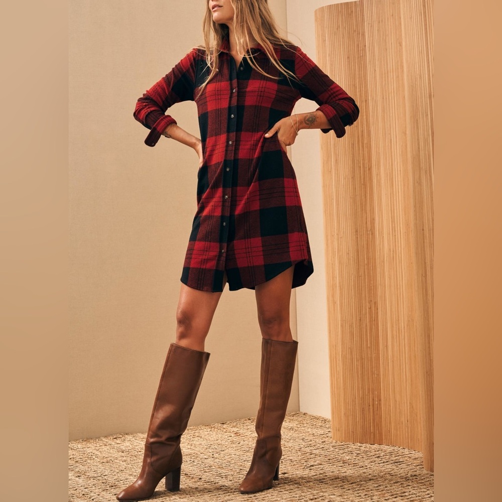 Faherty The Legend Plaid Sweater Dress